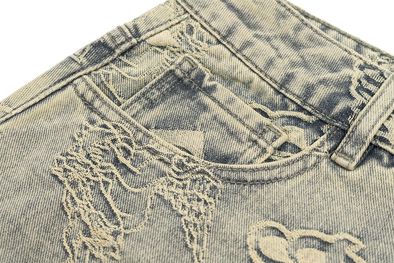GRAFWU Jacquard Denim Mini Skirt