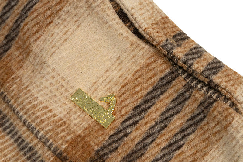 GRAF&WU Vintage Plaid Button Up Shirt Embroidered Streetwear