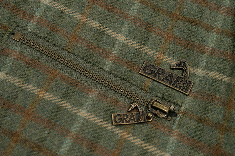 GRAF&WU Leather Collar Luxury Wool Retro Plaid Detroit Jacket