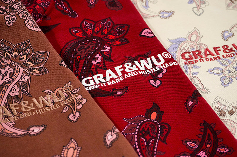 GRAF&WU Paisley 2.0 Illustrated Art Printed Fleece Hoodie