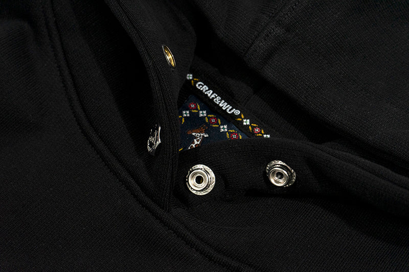 GRAF&WU Metal Buckle Street Loose Deer Angel Sweatshirt Hoodie