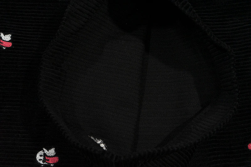 GRAF&WU Mini OG Cute Ghost Embroidered Corduroy Workwear Pants - Premium Streetwear