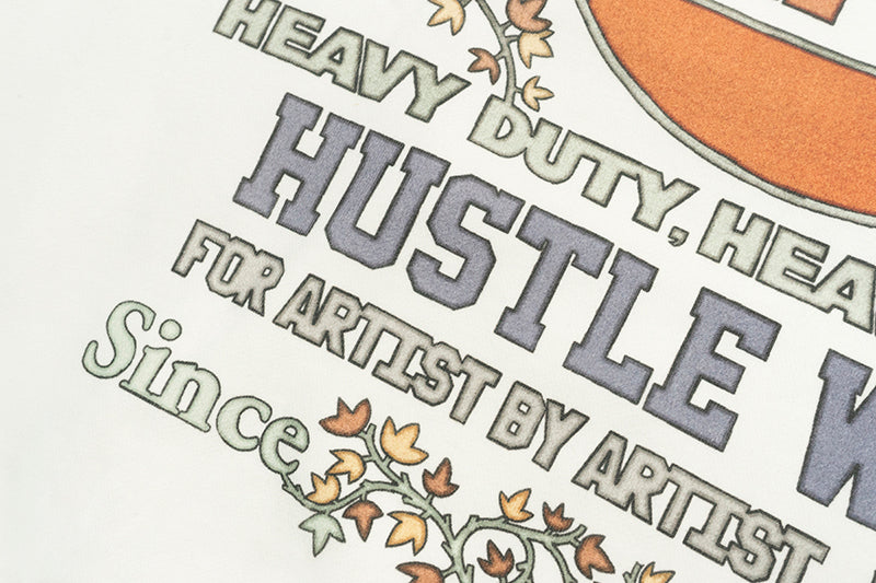 GRAF&WU Fallen Leaves Floral Letter Brass Button Fleece Hoodie