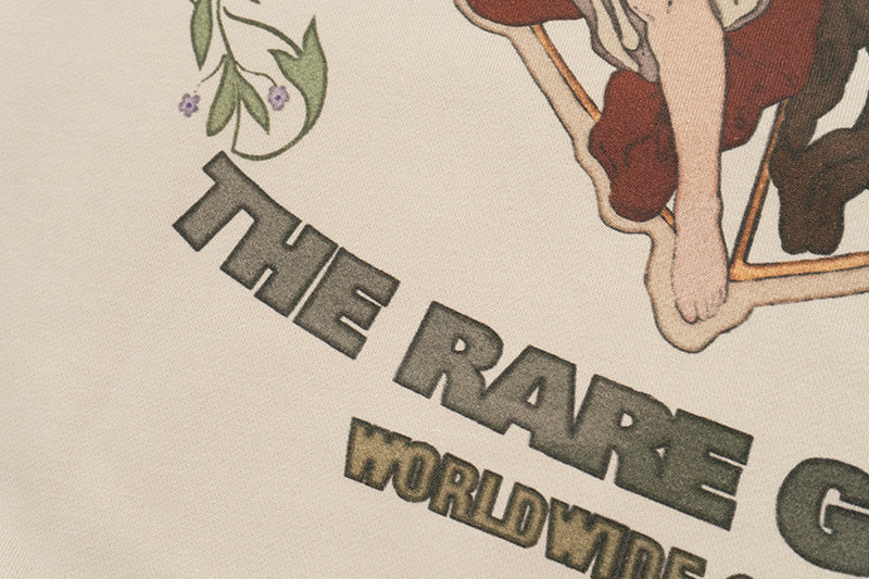 GRAF&WU Goddess Blessing Graphic Oversize Crew Neck Sweatshirt