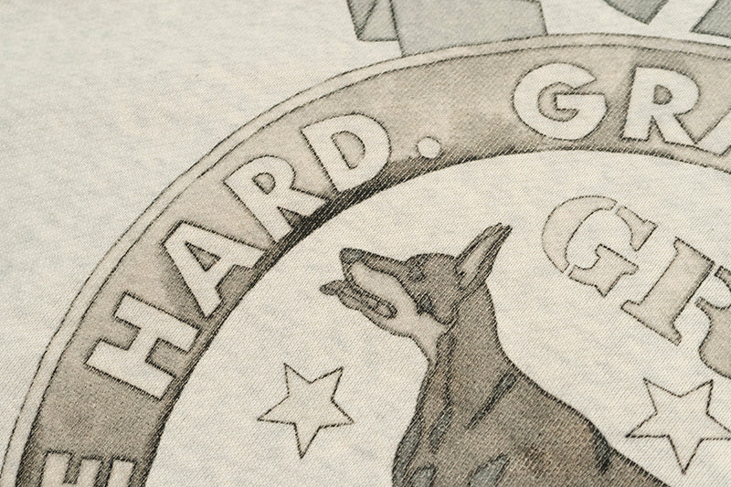 GRAF&WU Vintage Doberman Print Fleece Zip-Up Hoodie