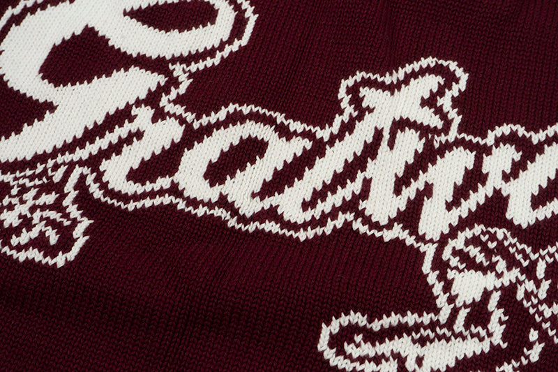 GRAF&WU Letter AK47 Little Angel Knitted Warm Sweater