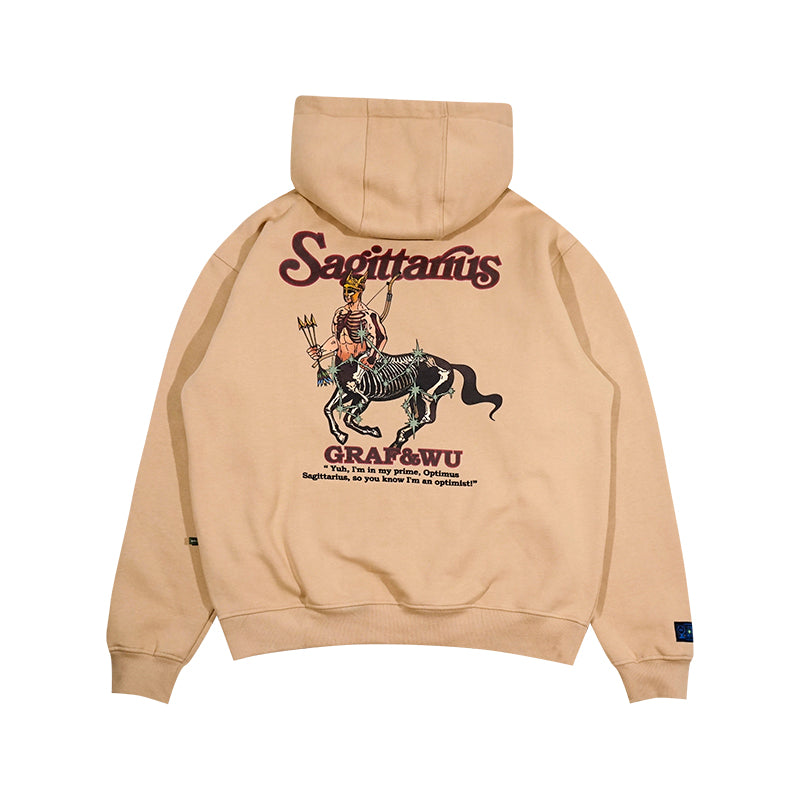 GRAF&WU 12 Constellation Rap Lyrics Embroidery Print Hoodie