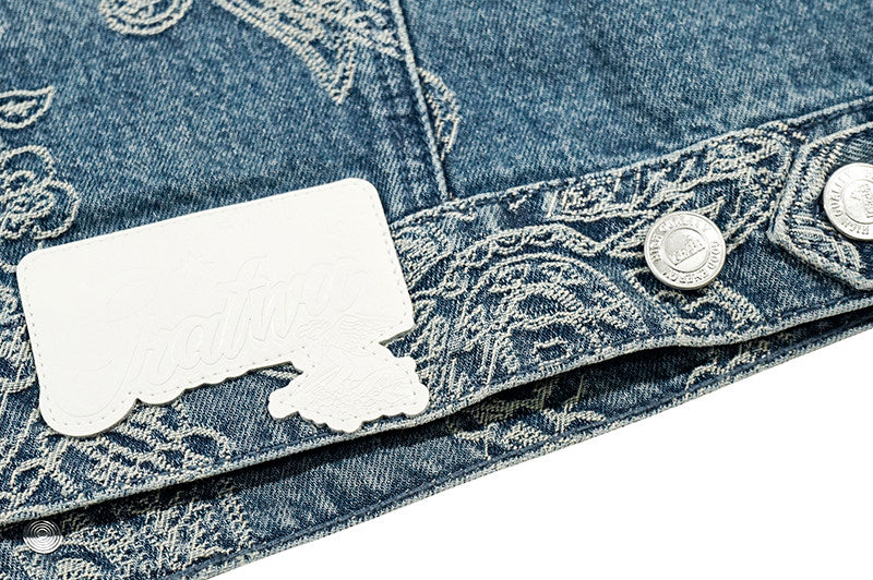 GRAF&WU Paisley Pattern Fashion Denim Jacket