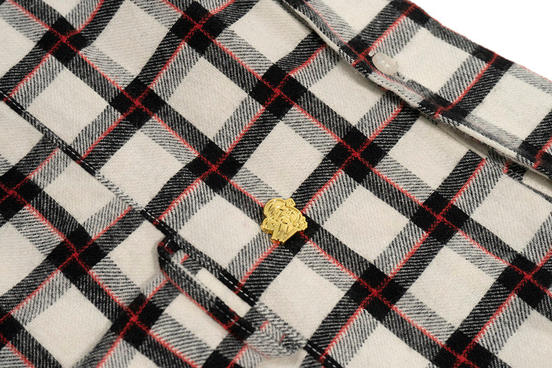 GRAF&WU Brand Giraffe Embroidery Plaid Loose Thin Shirt