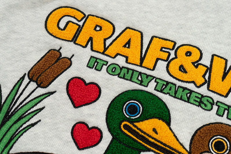 GRAF&WU Wild Duck In Love Fleece Zip-up Hoodie
