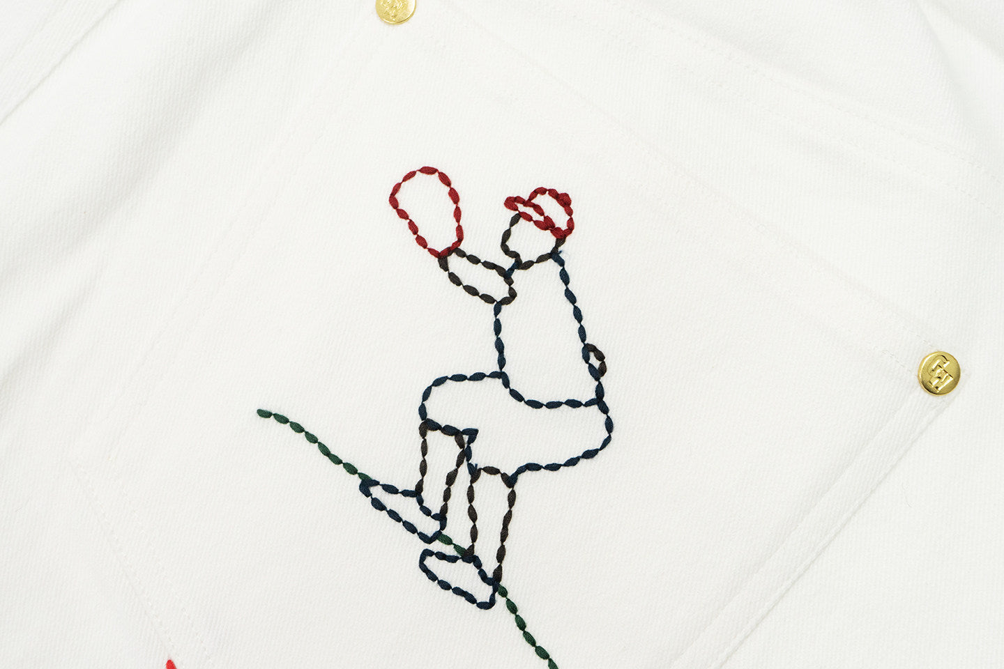 GRAF&WU Baseball Figure Handmade Embroidered Fashion Pants