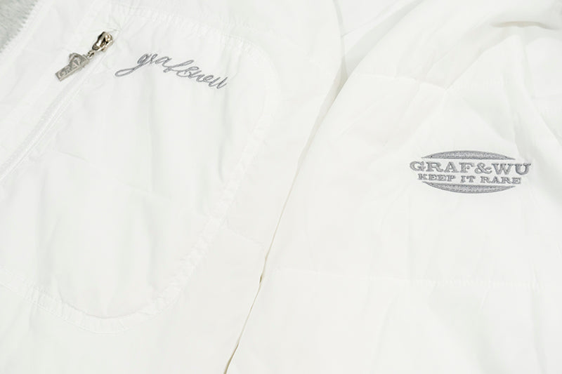 GRAF&WU Reversible Jacket-Embroidered Letter Two-in-One Layered Streetwear Coat