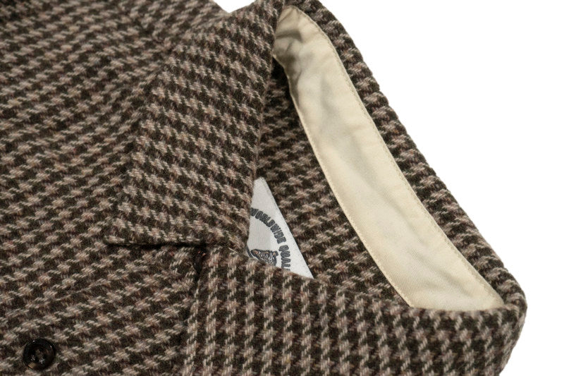 GRAF&WU Embroidered Off-road Vehicle Houndstooth Wool Shirt Coat