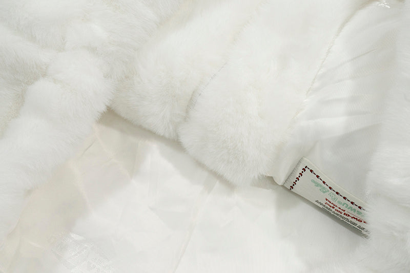 GRAF&WU Snakeskin Patch Embroidery Logo Faux Fur Jacket - Luxury Streetwear Coat