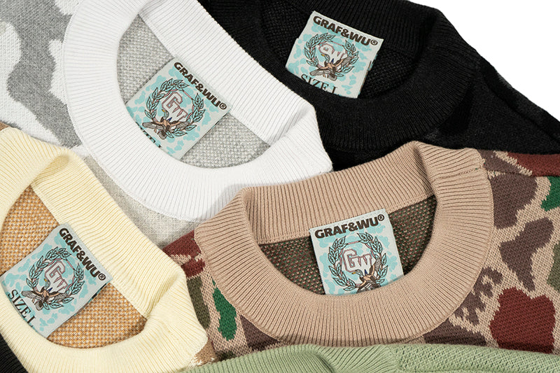 GRAF&WU Duck Hunting Multi-color Camouflage Knitted Sweater