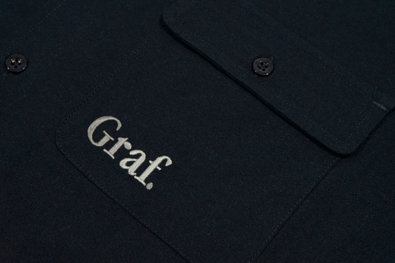 GRAFWU Brand Gradient Letter Embroidery Oxford Shirt