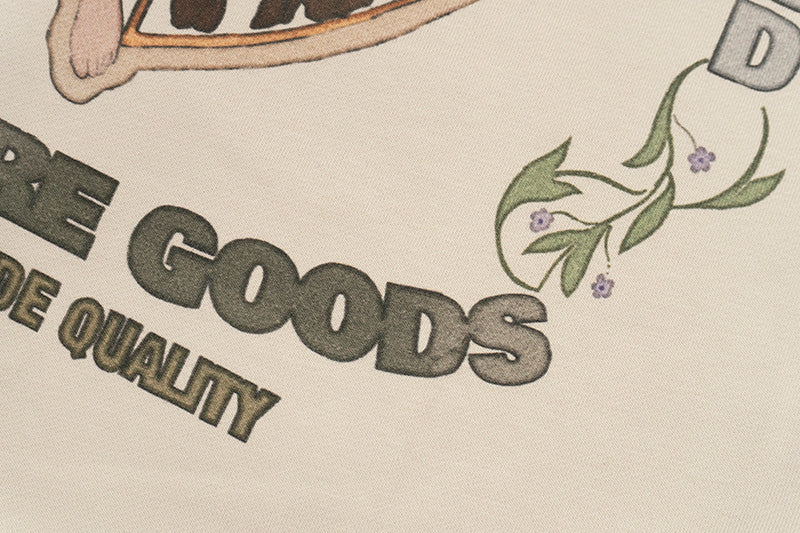 GRAF&WU Goddess Blessing Graphic Oversize Crew Neck Sweatshirt