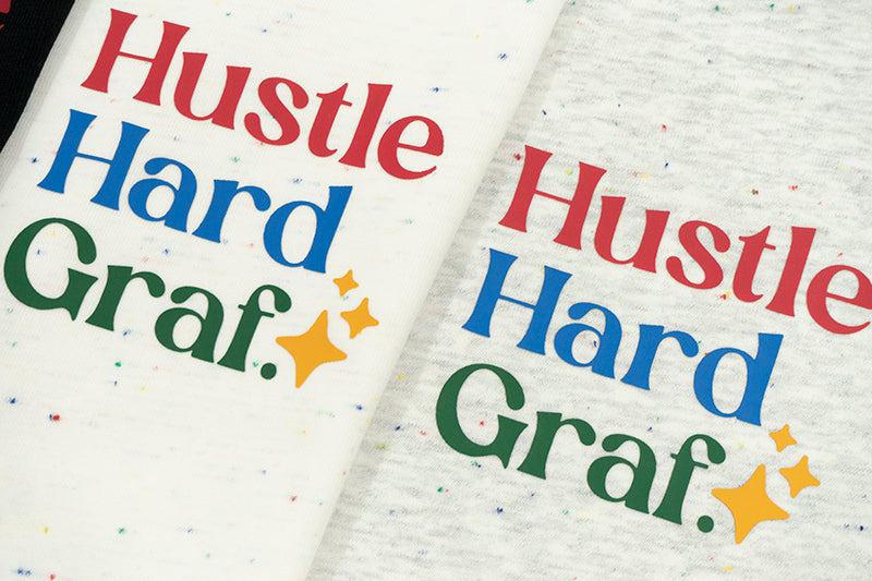 GRAF&WU【Colorful Dots】T-shirts Hustle Hard Graf Short-sleeved Street Fighting Printed Short sleeves Men women casual T-shirt