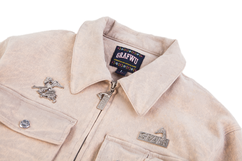 GRAF&WU Metal AK47 Angel Giraffe Military Multi-Pocket Jacket | Tactical Streetwear