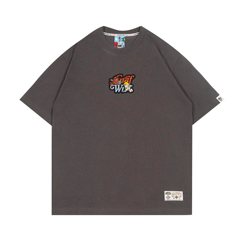 GRAFWU 9 Relationships Angel Devil Embroidery T-Shirts