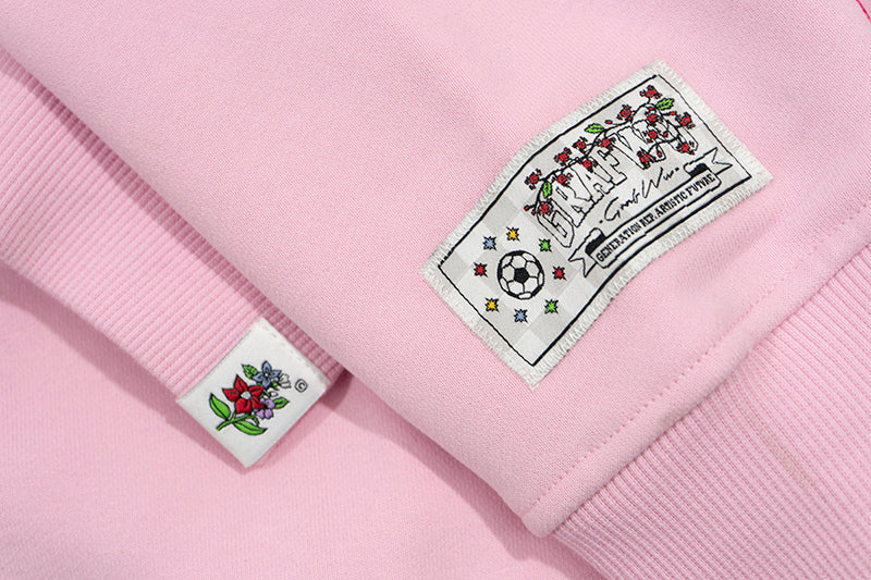 GRAF&WU Blokecore Football Team Floral Angel Devil Fleece Hoodie