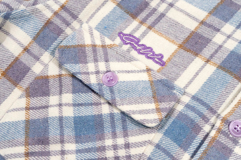 GRAF&WU Brand Letter Embroidered Fashion Flannel Loose Shirt