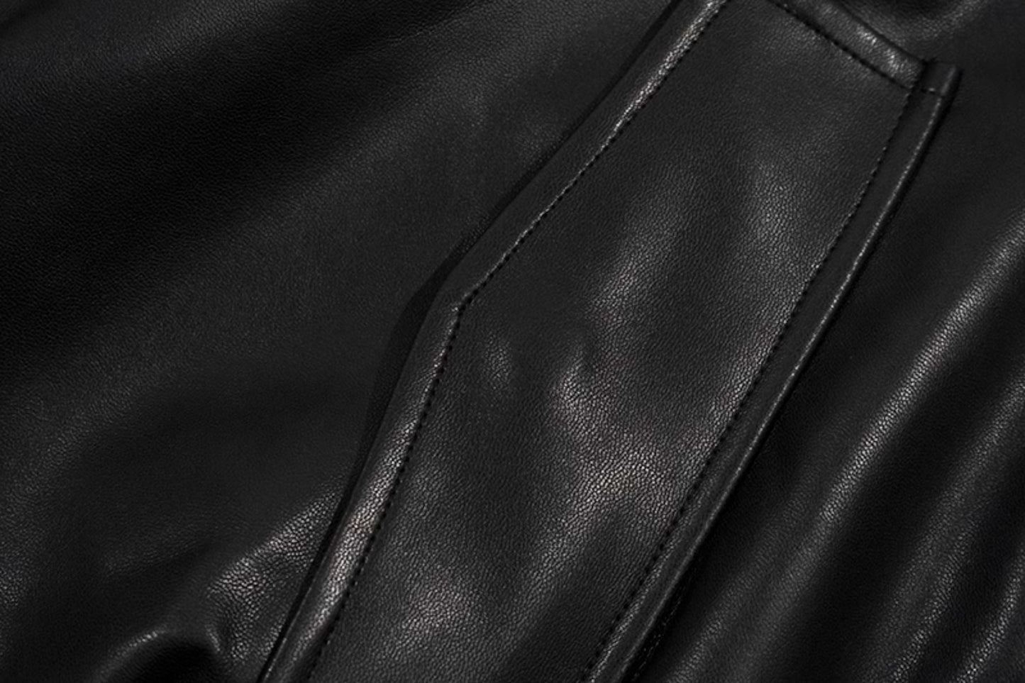 GRAF&WU Winter Vibe Metal Deer Brand Logo MA1 Leather Jacket