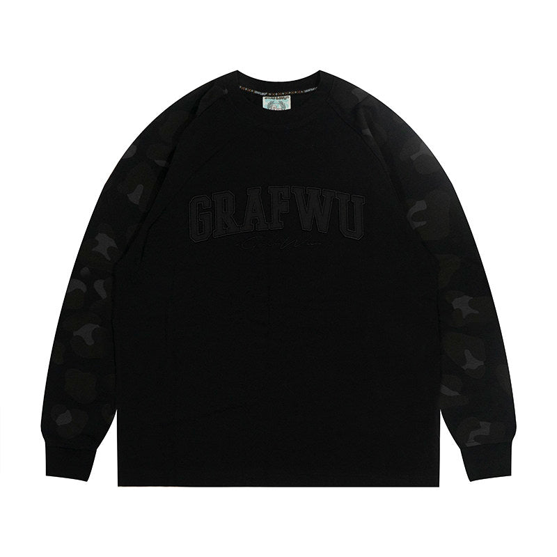 GRAF&WU Hidden Attack Camouflage Loose Raglan Long-Sleeve T-Shirt