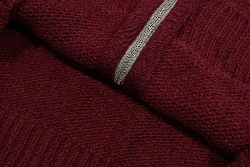 GRAF&WU Giraffe Logo Sweater Knit Zip-Up Coat - Premium Streetwear