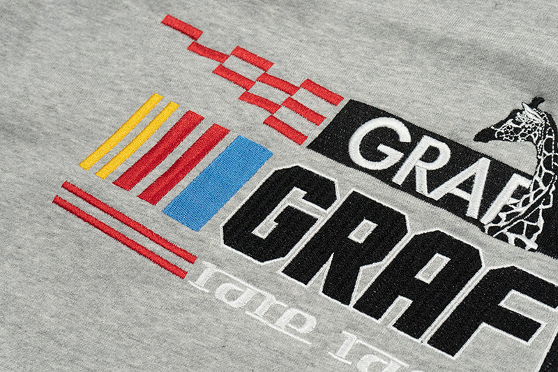 GRAF&WU Racing Gas Car Series Retro Multi-Logo Flame Design Hoodie