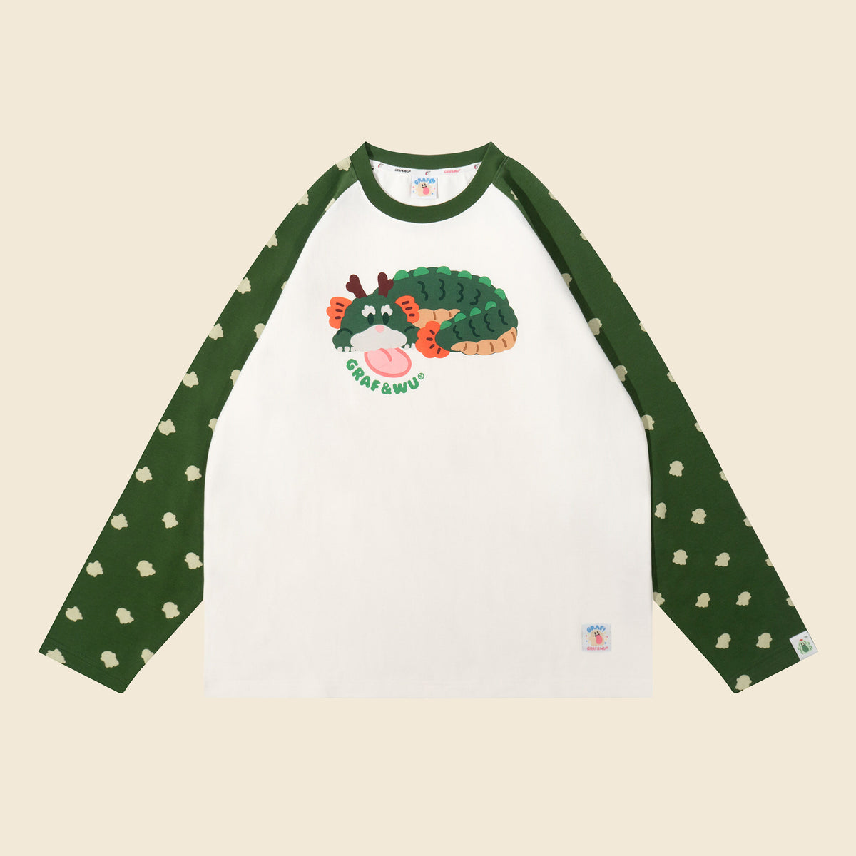 Chinese Zodiac Ghost Raglan Long Sleeve Tee | GRAF&WU