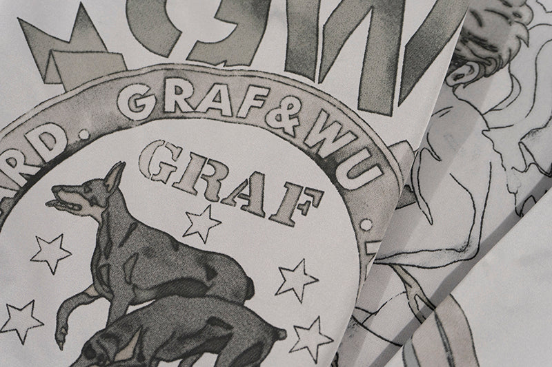 GRAF&WU Floral Giraffe Goddess Blessing Cotton Padded Coach Jacket