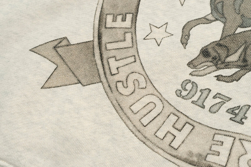 GRAF&WU Vintage Doberman Print Fleece Zip-Up Hoodie