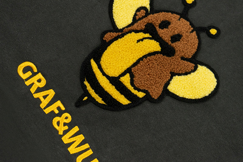 GRAFWU Nature Series Cute Ghost Bee, Flower, Snail, Elements Embroidered T-Shirt