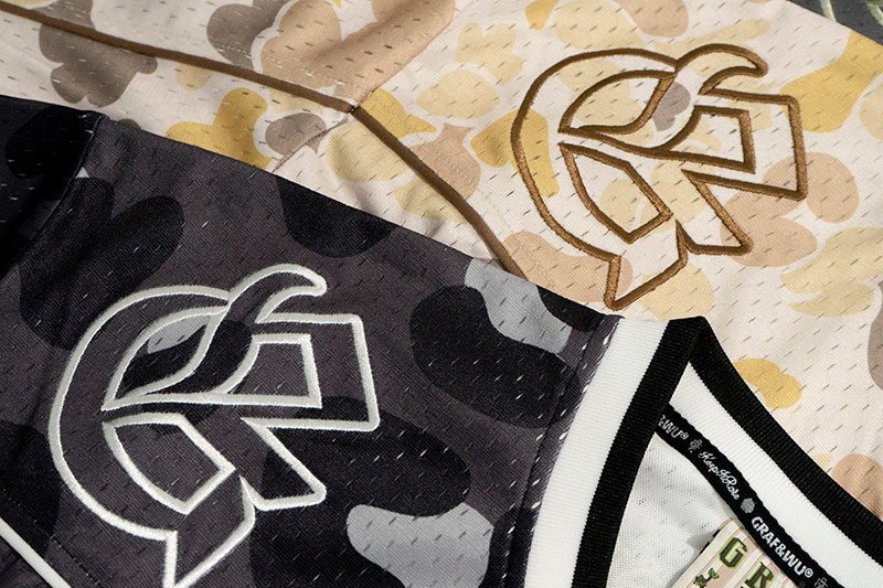 GRAF&WU No.24 Embroidered Mesh Street Camouflage Loose Short-sleeved Jersey