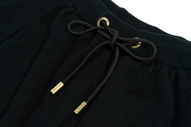 GRAF&WU Leather Dragon Label Chenille Knit Solid Sports Shorts