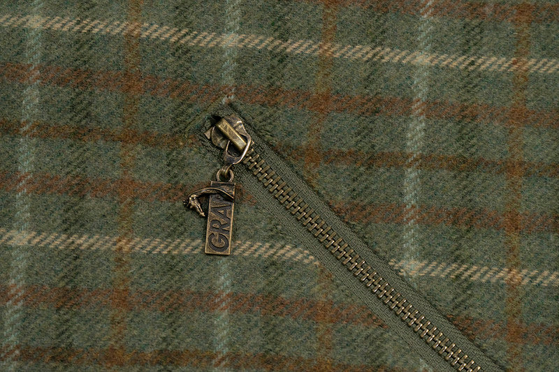 GRAF&WU Leather Collar Luxury Wool Retro Plaid Detroit Jacket