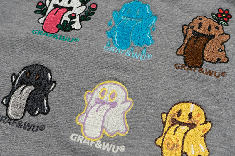 GRAF&WU Five Elements Origin 12 Elements Cute Ghosts Wool Hoodie