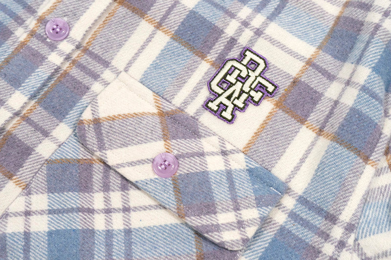 GRAF&WU Brand Letter Embroidered Fashion Flannel Loose Shirt