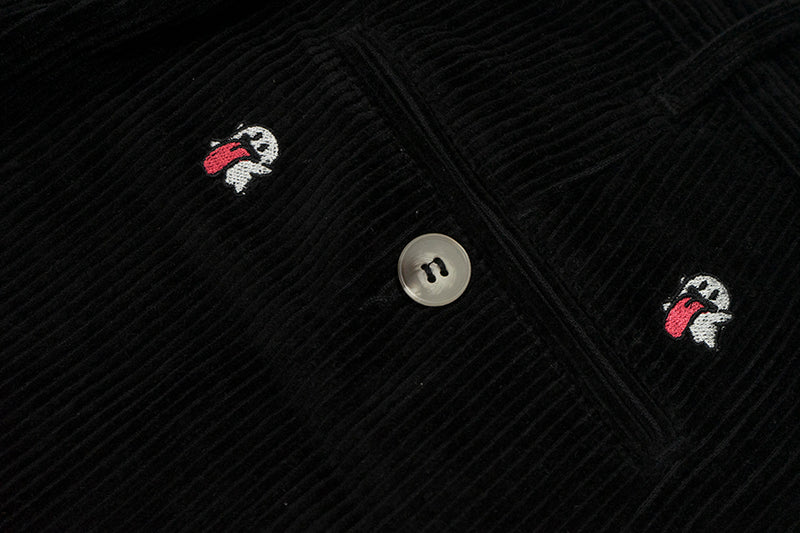 GRAF&WU Mini OG Cute Ghost Embroidered Corduroy Workwear Pants - Premium Streetwear