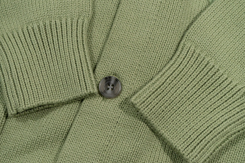 GRAF&WU Embroidered Badge Vintage Shawl Collar Knitted Sweater