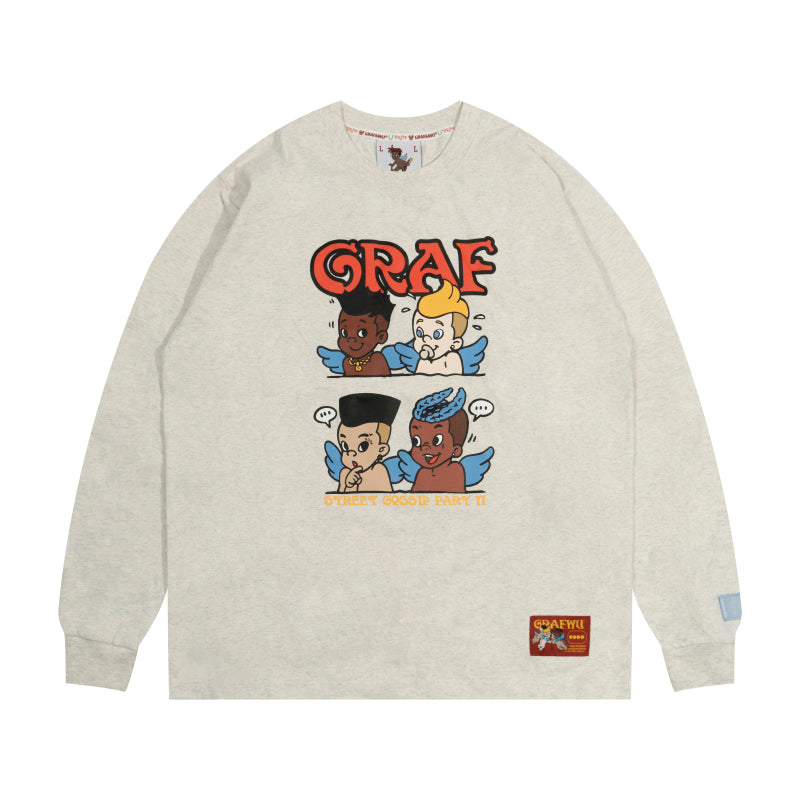 GRAF&WU Street Gossip Series Angel Doberman Long-sleeves Shirt