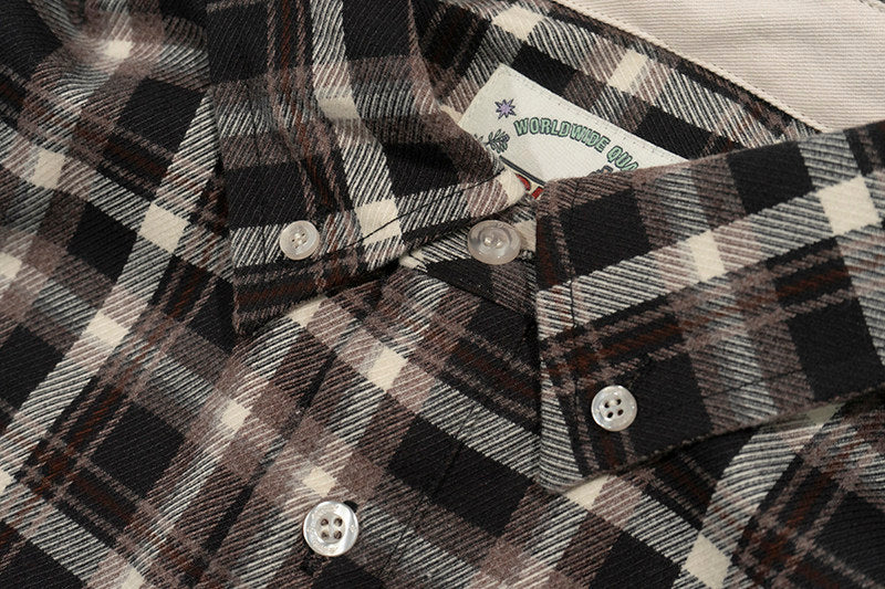 GRAF&WU Brand Giraffe Embroidery Plaid Loose Thin Shirt