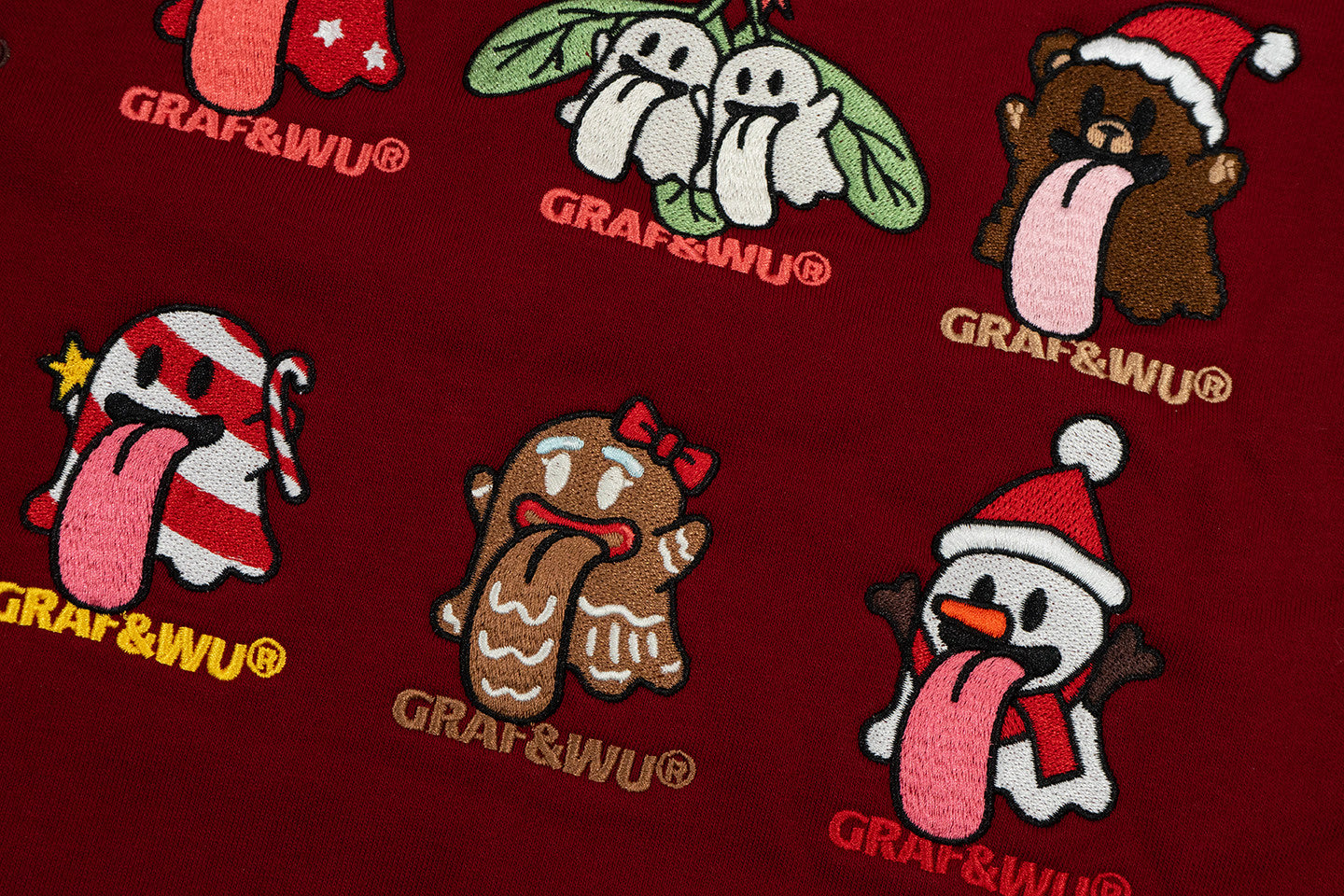 GRAF&WU 12 Christmas Cute Ghost Retro Fleece Cardigan Fur Hat