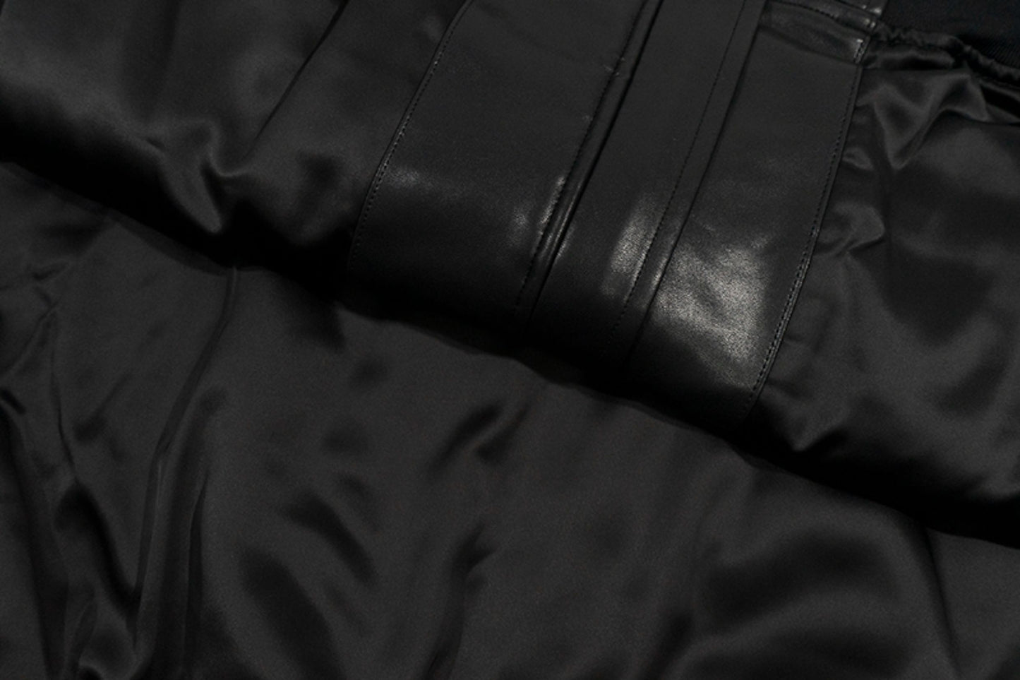 GRAF&WU Winter Vibe Metal Deer Brand Logo MA1 Leather Jacket