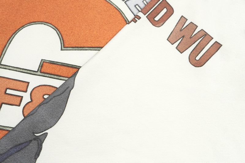 GRAF&WU Fallen Leaves Floral Letter Brass Button Fleece Hoodie