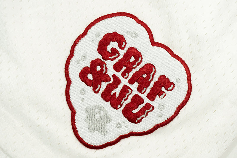 GRAF&WU Cute Emblem Double-Layer Mesh Vintage Shorts