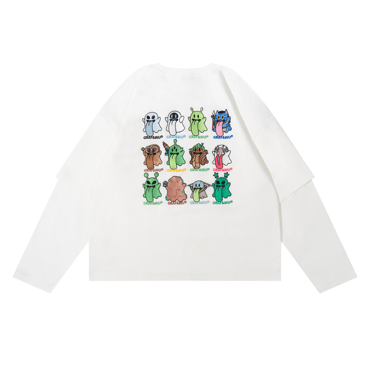 GRAF&WU 12 Alien Booghost Embroidered Long Sleeve