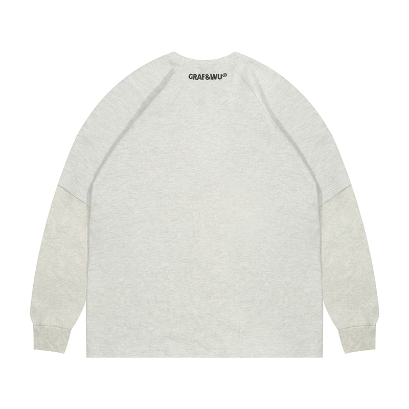 GRAF&WU Giraffe Embroidery Logo Layered Look long-sleeved Shirt