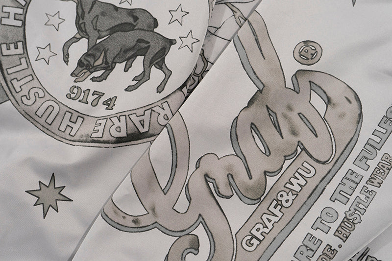 GRAF&WU Floral Giraffe Goddess Blessing Cotton Padded Coach Jacket